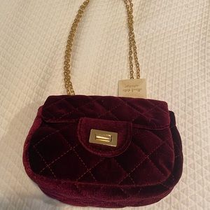 Alter’d State Velvet with Gold Chain Handbag